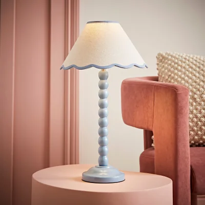 La Redoute Painted Bobble Table Lamp with Scallop Shade