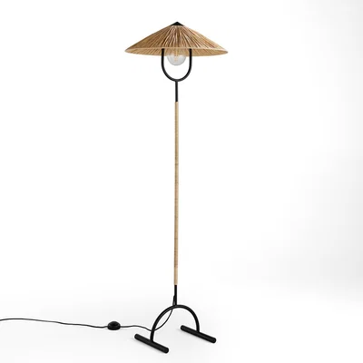 La Redoute Mr Tanguy Metal & Raffia Floor Lamp