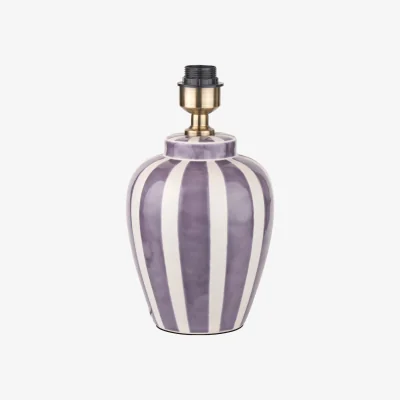 La Redoute Petra Lilac Striped Ceramic Table Lamp Base