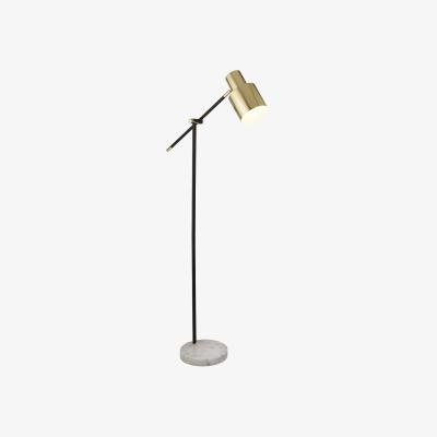 La Redoute Adjustable Black Metal Floor Lamp with Gold Shade