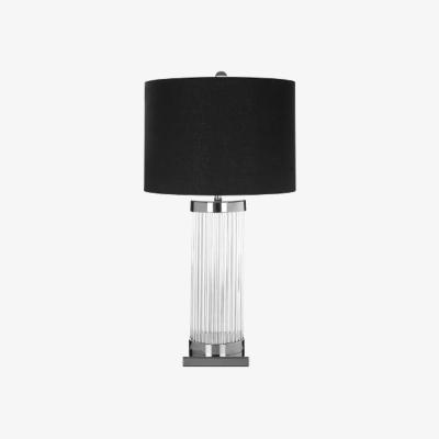 La Redoute Glass Pillar Effect and Chrome Accent Table Lamp