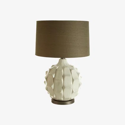 La Redoute White Irregular Moulded Ceramic Table Lamp