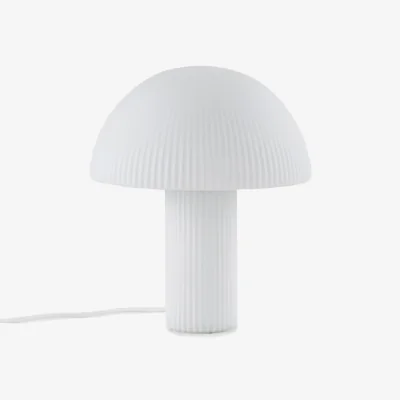 La Redoute Loulou Mushroom Lamp in Streaked Opaline Glass H29cm