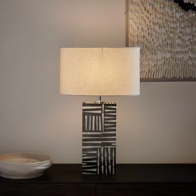 La Redoute Kucha Table Lamp in Black and White Resin