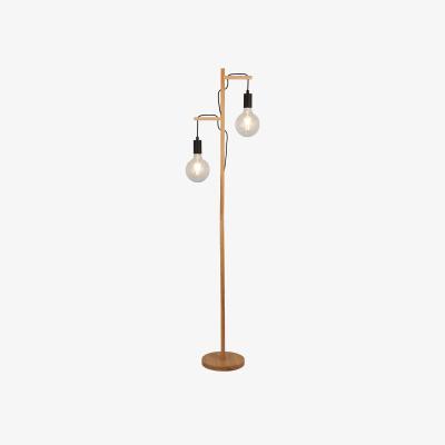 La Redoute Ash Wood Floor Lamp with 2 Hanging Bulbs