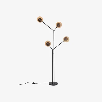 La Redoute Palma Metaal & Amber Glass Floor Lamp
