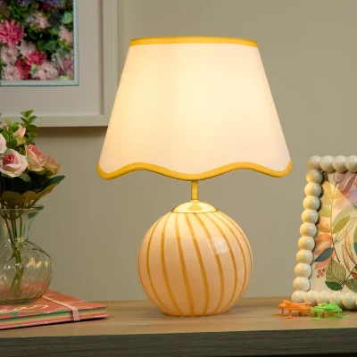 La Redoute Sweetie Glass Table Lamp with Scalloped Shade