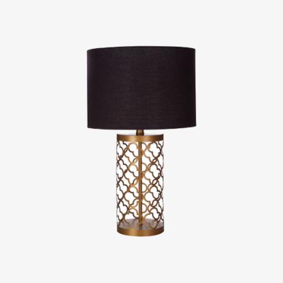 La Redoute Cut-out Copper Lattice with Black Shade Table Lamp