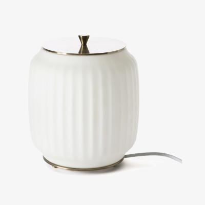 La Redoute Canelé Opaline and Brass Table Lamp