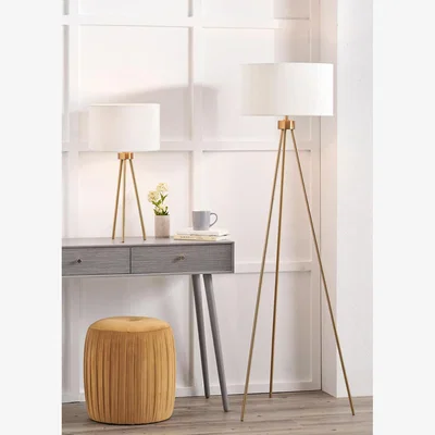 La Redoute Brushed Brass Tripod Floor Lamp