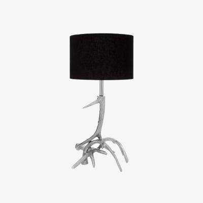 La Redoute Silver Finish Antler Formation with Black Shade Table Lamp