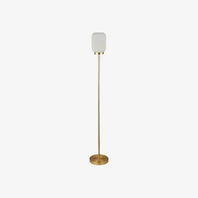 La Redoute Frosted Glass Floor Lamp with Gold Stand