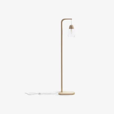 La Redoute Nasoa Wood & Glass Floor Lamp
