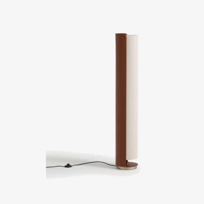 La Redoute Glipie Imitation Leather and Linen Floor Lamp