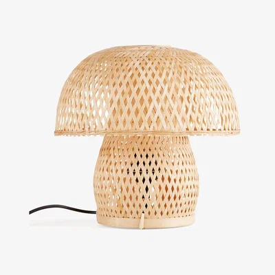 La Redoute Table Lamp with Mushroom Shape in Bamboo Blini