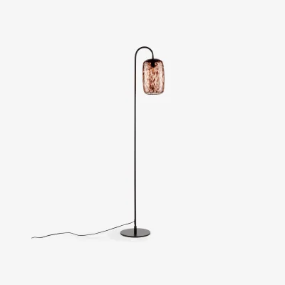 La Redoute Toleco Metal & Amber Glass Floor Lamp