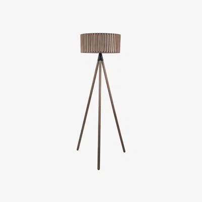 La Redoute 154cm Soft Grey Wooden Tripod Floor Lamp
