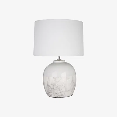 La Redoute Marble Effect and White Contrast Ceramic Table Lamp