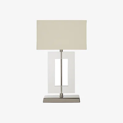 La Redoute Stainless Steel with Abstract Acrylic Body Table Lamp