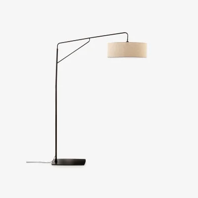 La Redoute Cinqua Metal & Linen Arch Floor Lamp