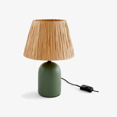 La Redoute Doblio Ceramic & Raffia Table Lamp