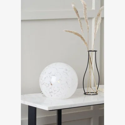 La Redoute Speckled White Glass Spherical Table Lamp