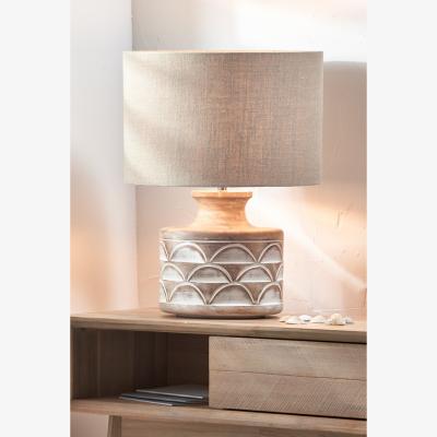 La Redoute Large Carved Wood Table Lamp Base