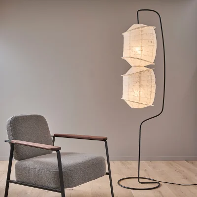 La Redoute Nassah Floor Lamp in Textured Paper and Iron