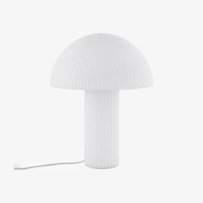 La Redoute Mushroom Table Lamp in Striated Opaline Glass Loulou