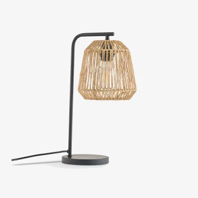 La Redoute Yaku Table Lamp in Iron and Hemp