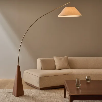 La Redoute Nestwood Walnut-Stained Solid Oak Floor Lamp