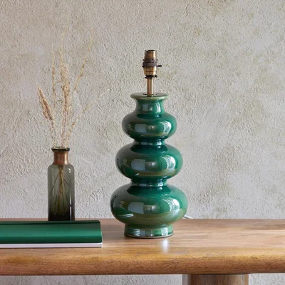 La Redoute Marlow Table Lamp in Gloss Green Reactive Glaze