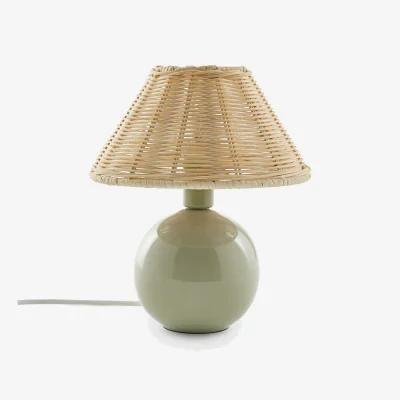 La Redoute Alios Ceramic & Rattan Table Lamp
