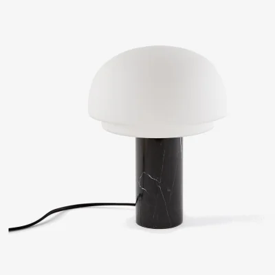 La Redoute Agathilda Table Lamp in Opaline Glass and Marble Height 27cm