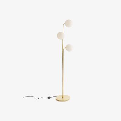La Redoute Moricio Brass & Smoked Glass Floor Lamp