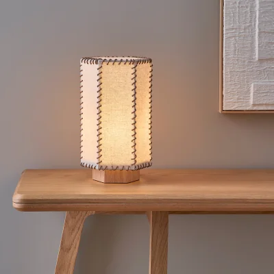 La Redoute Sixta Table Lamp in Oak and Linen