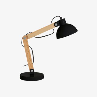 La Redoute Scandi Style Wood and Black Metal Task table Lamp