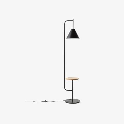 La Redoute Mugli Metal Floor Lamp with Wooden Shelf