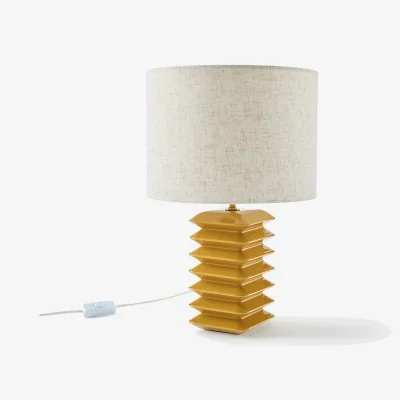 La Redoute Table Lamp in Ceramic and Linen Remilo