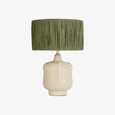 La Redoute Face Table Lamp with Raffia Shade