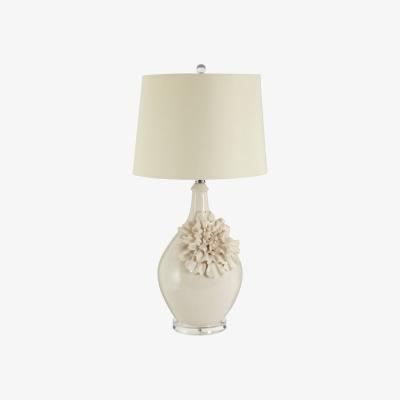 La Redoute Off White Flower Blossom Ceramic Table Lamp