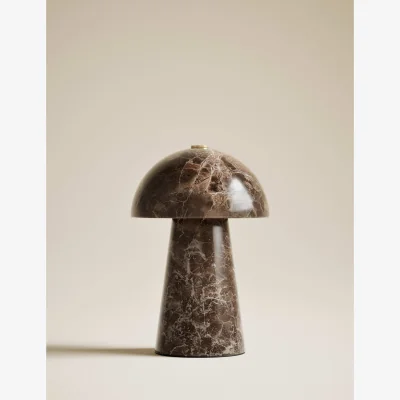 Marks & Spencer M&S Marble Rechargeable Mushroom Lamp Brown