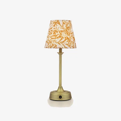 Marks & Spencer Joules Home Lighting Apsley Rechargeable Metal Floral Table Lamp Antique Brass