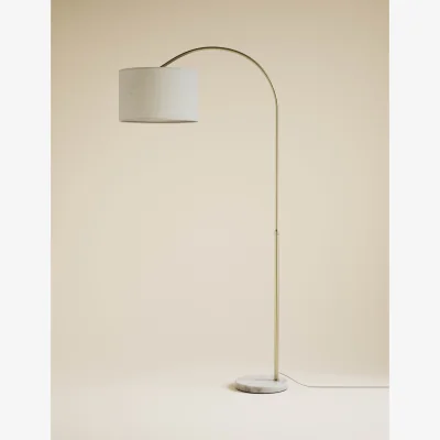 Marks & Spencer M&S Overreach Marble Base Floor Lamp Antique Brass