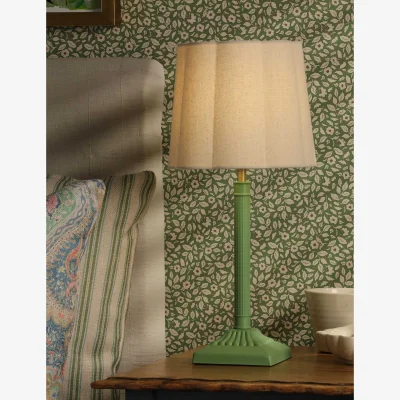 Marks & Spencer Joules Home Lighting Buscot Metal Scallop Shade Table Lamp Green