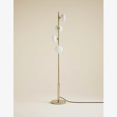Marks & Spencer M&S Glass 4 Head Floor Lamp Antique Brass
