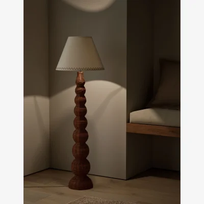 Marks & Spencer M&S Wicker Graduated Base Floor Lamp Brown