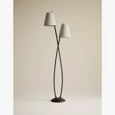 Marks & Spencer M&S Rechargeable Curved Double Floor Lamp Black