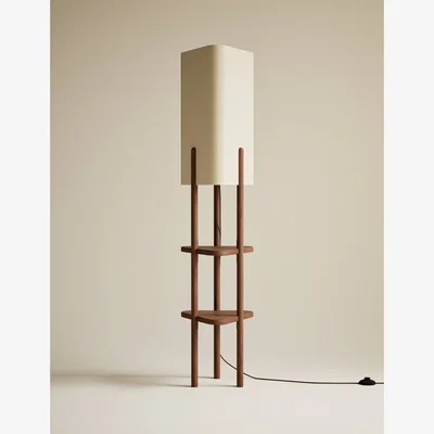 Marks & Spencer M&S Plectrum Shaded Floor Lamp with Storage Brown