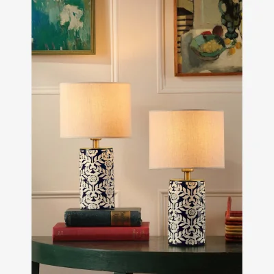 Marks & Spencer Joules Home Lighting Highclere Table Lamp Navy Mix